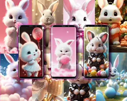 Cute bunny live wallpaper android App screenshot 4